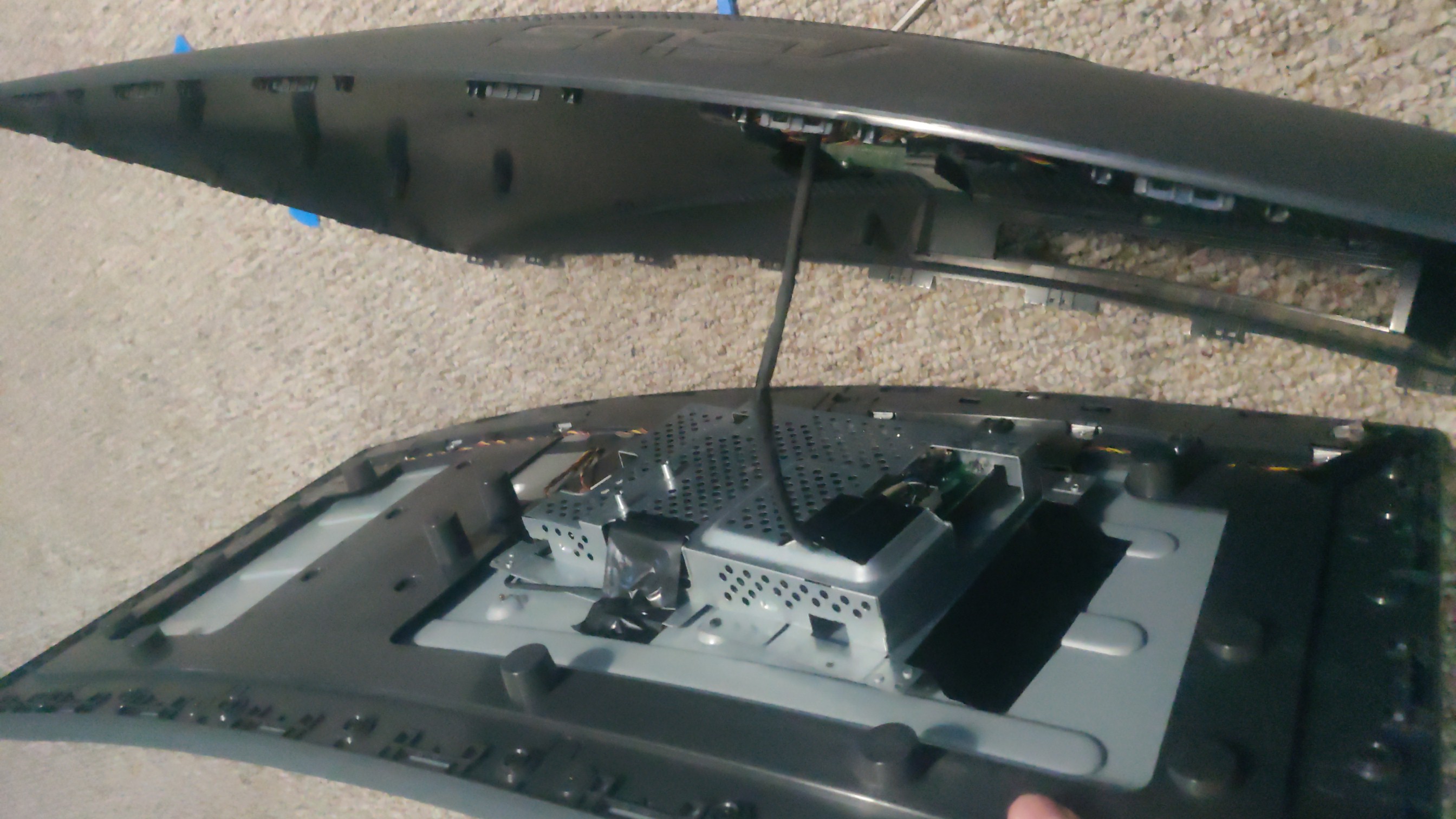 Monitor with back clips fully undone
